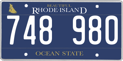 RI license plate 748980