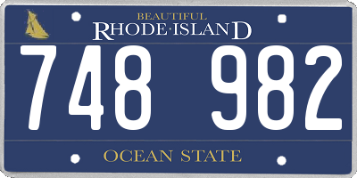RI license plate 748982