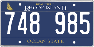 RI license plate 748985