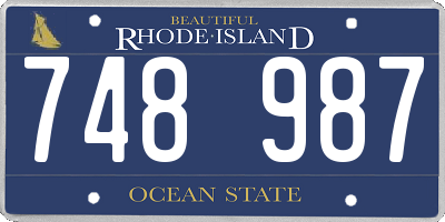 RI license plate 748987