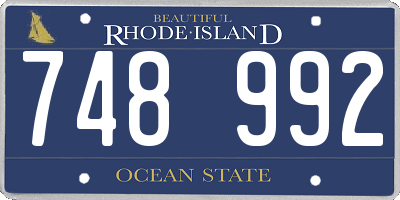 RI license plate 748992