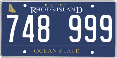 RI license plate 748999