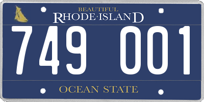 RI license plate 749001