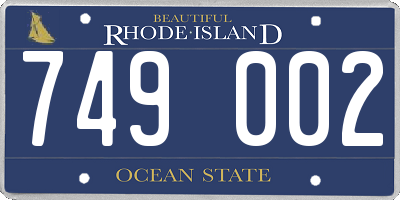 RI license plate 749002