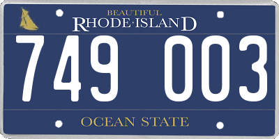 RI license plate 749003