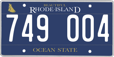 RI license plate 749004
