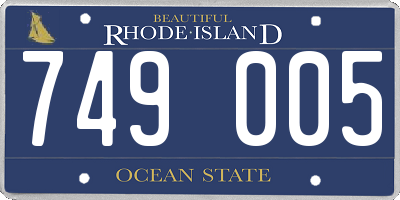 RI license plate 749005