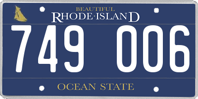 RI license plate 749006