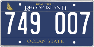 RI license plate 749007