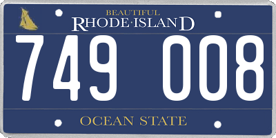RI license plate 749008