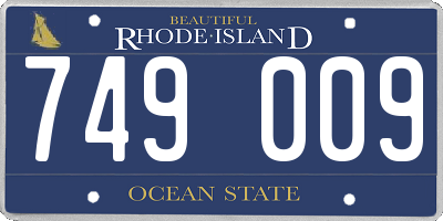 RI license plate 749009
