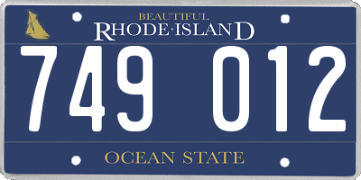 RI license plate 749012