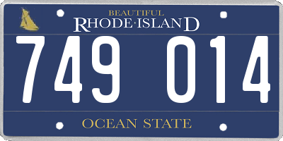 RI license plate 749014