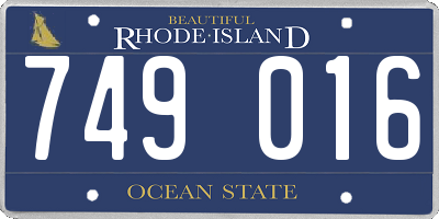 RI license plate 749016