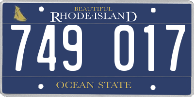 RI license plate 749017