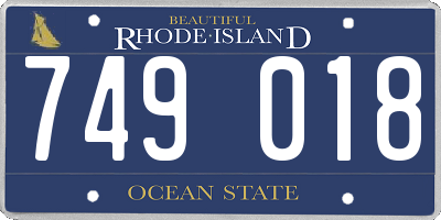 RI license plate 749018