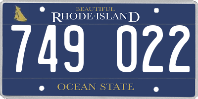 RI license plate 749022