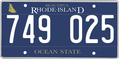 RI license plate 749025