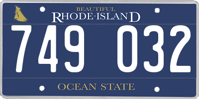 RI license plate 749032