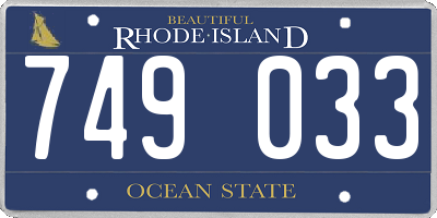 RI license plate 749033
