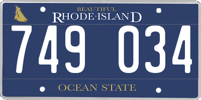 RI license plate 749034