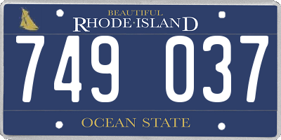 RI license plate 749037