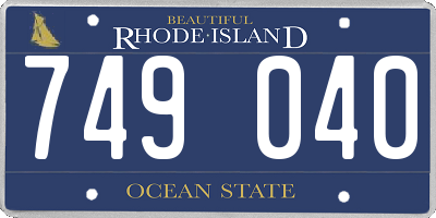 RI license plate 749040