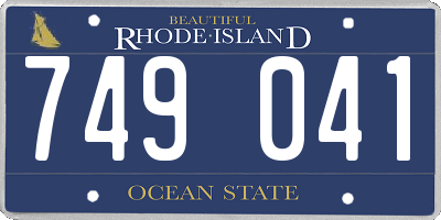RI license plate 749041