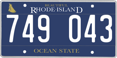 RI license plate 749043