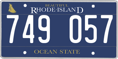 RI license plate 749057