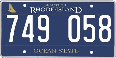 RI license plate 749058
