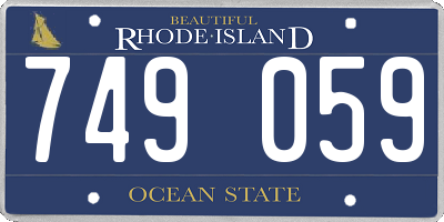 RI license plate 749059