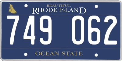 RI license plate 749062