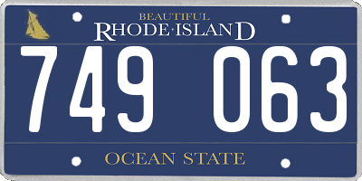 RI license plate 749063