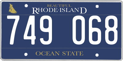 RI license plate 749068