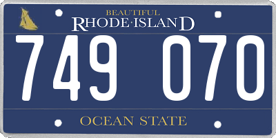 RI license plate 749070