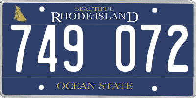 RI license plate 749072