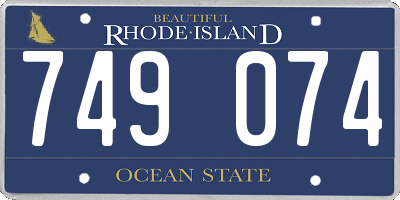 RI license plate 749074
