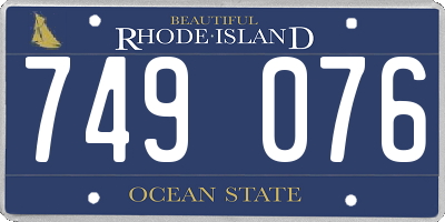 RI license plate 749076