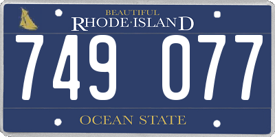 RI license plate 749077