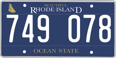 RI license plate 749078