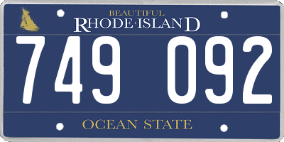 RI license plate 749092