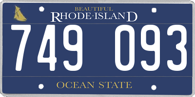 RI license plate 749093