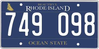 RI license plate 749098