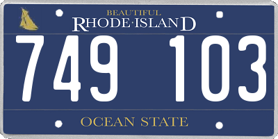 RI license plate 749103