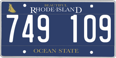 RI license plate 749109