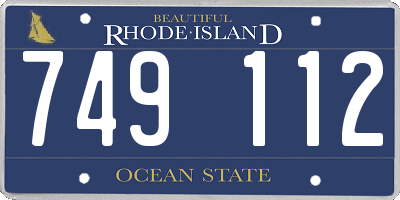 RI license plate 749112