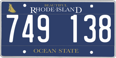 RI license plate 749138