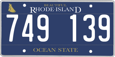 RI license plate 749139
