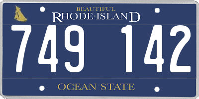 RI license plate 749142